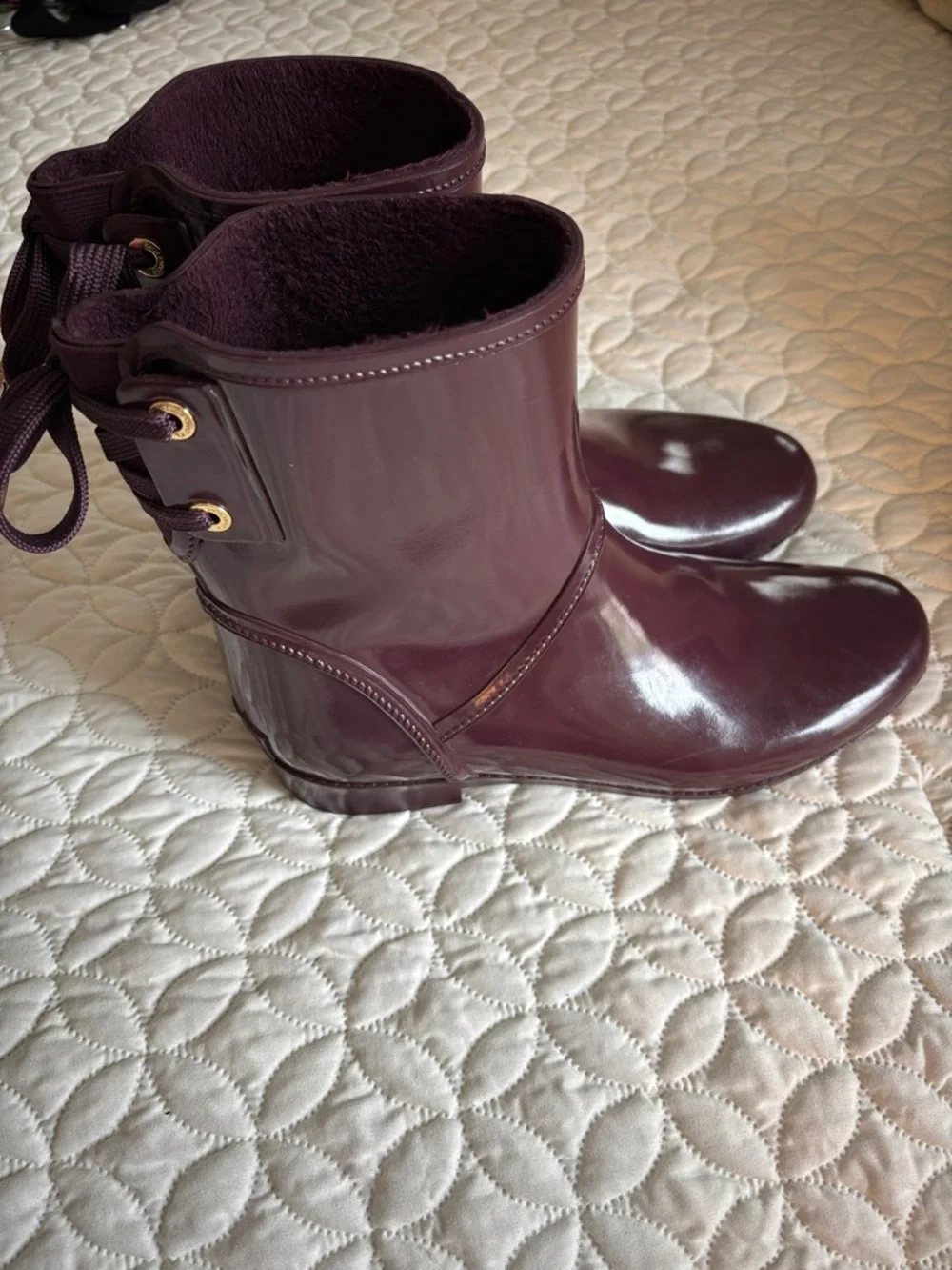 Michael Kors Plum Rain/Snow Boots size 10 EUC
